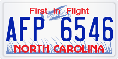 NC license plate AFP6546