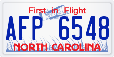 NC license plate AFP6548