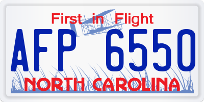 NC license plate AFP6550