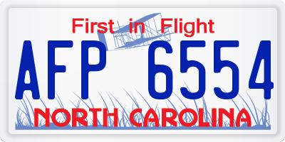 NC license plate AFP6554