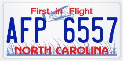 NC license plate AFP6557