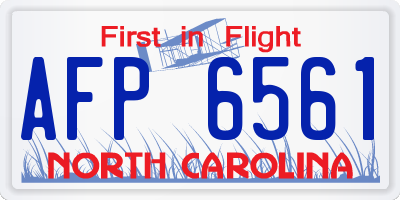 NC license plate AFP6561
