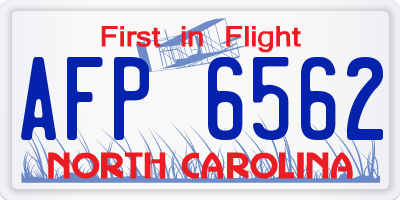 NC license plate AFP6562