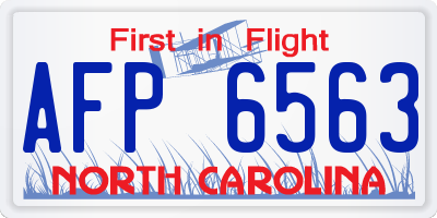 NC license plate AFP6563