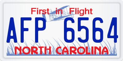 NC license plate AFP6564