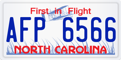 NC license plate AFP6566