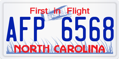 NC license plate AFP6568