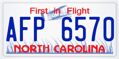 NC license plate AFP6570