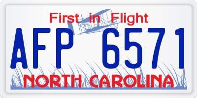NC license plate AFP6571