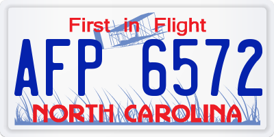 NC license plate AFP6572
