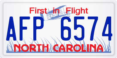 NC license plate AFP6574