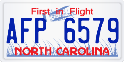 NC license plate AFP6579