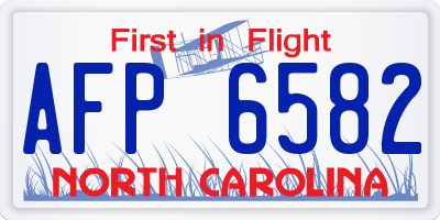 NC license plate AFP6582