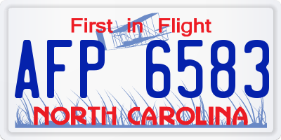 NC license plate AFP6583