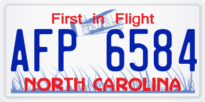 NC license plate AFP6584