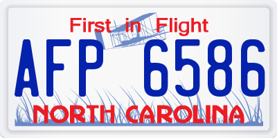 NC license plate AFP6586
