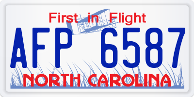 NC license plate AFP6587