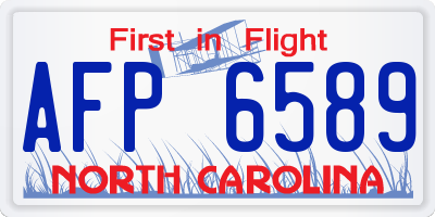 NC license plate AFP6589