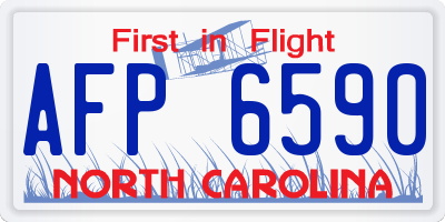 NC license plate AFP6590