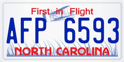 NC license plate AFP6593