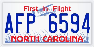 NC license plate AFP6594