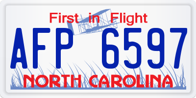 NC license plate AFP6597