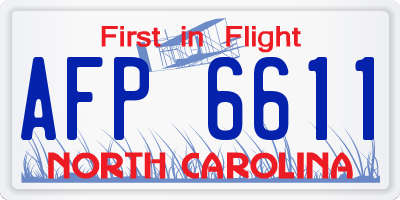 NC license plate AFP6611