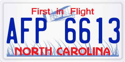 NC license plate AFP6613