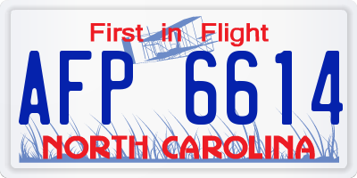 NC license plate AFP6614