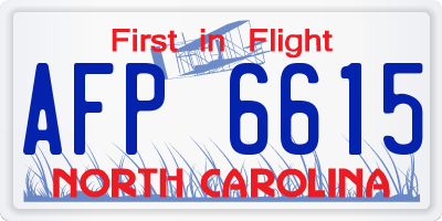 NC license plate AFP6615