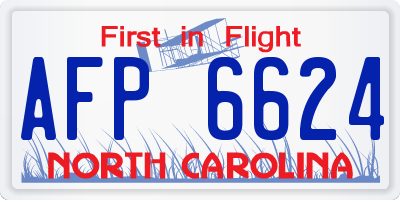 NC license plate AFP6624