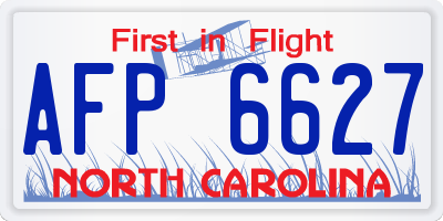 NC license plate AFP6627