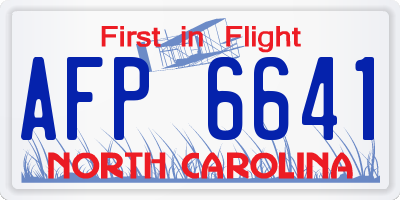 NC license plate AFP6641