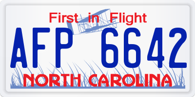NC license plate AFP6642