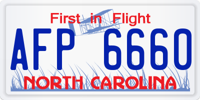 NC license plate AFP6660