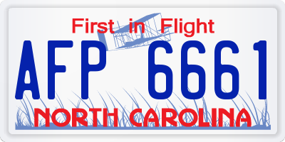 NC license plate AFP6661