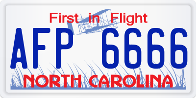 NC license plate AFP6666