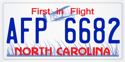 NC license plate AFP6682