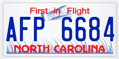 NC license plate AFP6684