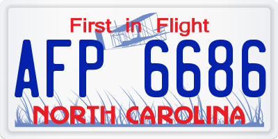 NC license plate AFP6686