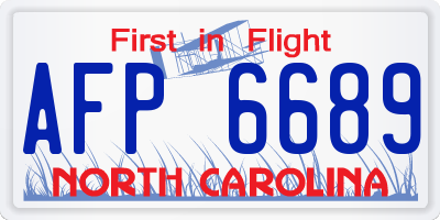 NC license plate AFP6689