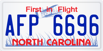 NC license plate AFP6696
