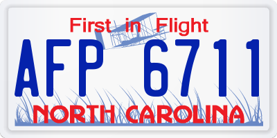 NC license plate AFP6711
