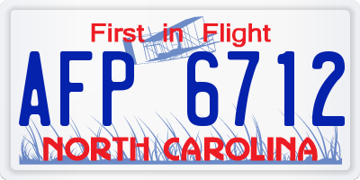 NC license plate AFP6712