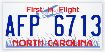 NC license plate AFP6713