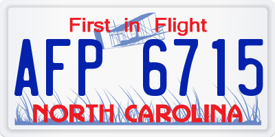 NC license plate AFP6715