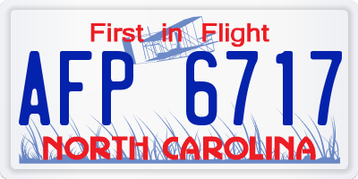 NC license plate AFP6717