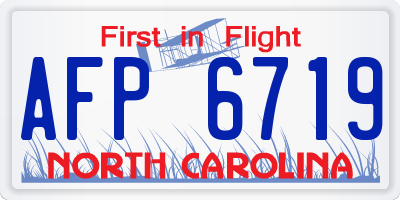 NC license plate AFP6719
