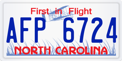 NC license plate AFP6724