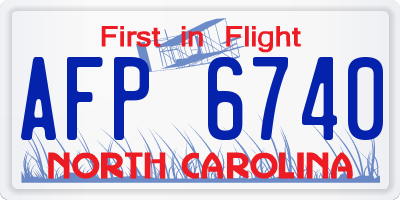 NC license plate AFP6740